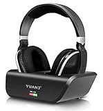 Yuanj TV Kopfhörer Kabellos Over Ear, Funkkopfhörer Kabellos für TV/Tablet/PC/Laptop, mit 2.4GHz Digitalsender, Keine Audioverzögerung, Fernseher Kabellose Kopfhörer mit Ladestation, Plug and Play