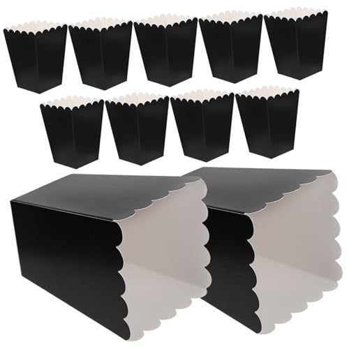 Boîtes à popcorn en noir contenant snacks et bonbons en carton 100pcs