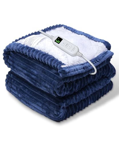 YONJION Electric Heated Blanket Throw, Heating Blanket Throw with 4 Timer Settings & 6 Heat...