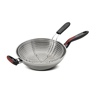 Lagostina Linea Rossa Pan Wok/Sofrito Round Casserole (Round, Wok Pan/Sofrito, Black, Red, Stainless Steel, Stainless Steel, Stainless Steel, Ceramic, Gas, Induction, Sealed Plate)