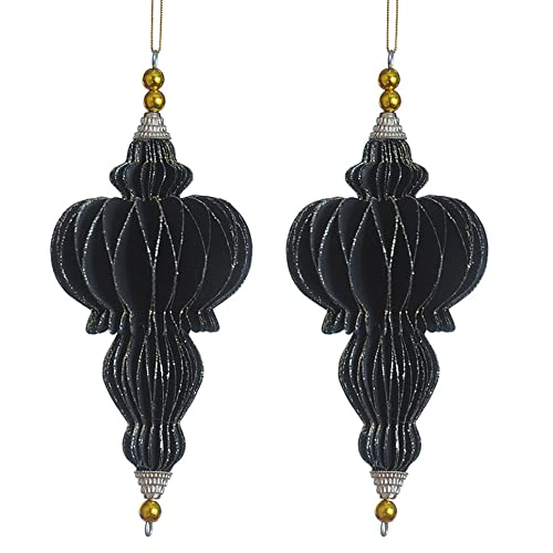 Weihnachtsdeko Baumschmuck -Ornary- 2er-Set Papier 17x14cm schwarz-Gold Cover