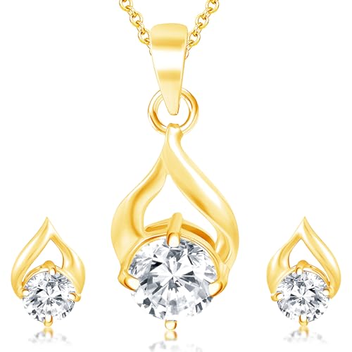 Sukkhi Stunning Gold Plated Solitare Pendant Set For Women (PS71488CZF800SK) (B09BNTFTY5) Amazon Price History, Amazon Price Tracker