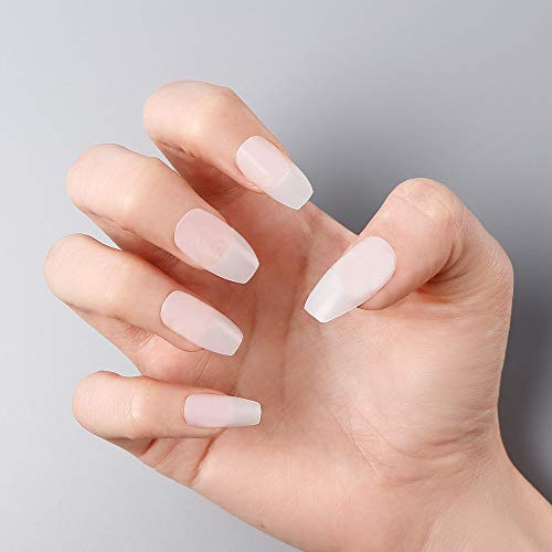 24pcs Milky Coffin Ballerina False Nails Long Full Cover Nails Tips Buy Online In Guam At Guam Desertcart Com Productid 79813143