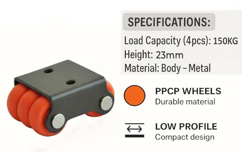 Image of 4pcs Castor Wheel Roller Baby Sixer Fix Caster Wheels Size: 20mm | 150Kg Load Capacity Heavy Duty for Trolley, Furniture, Table, Bed, Office - Pack of 4pcs