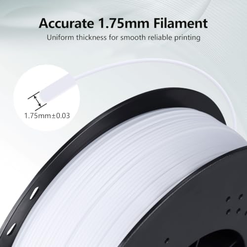 Image of RepRapper White PETG Filament 1.75mm, 6 x 1KG Pack FDM 3D Printer Filament