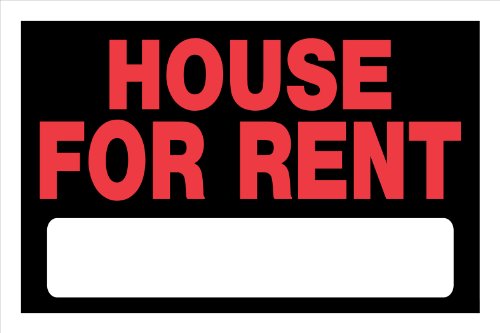 Hillman 839934 House For Rent Sign with Space for Fill In, Black and Red Plastic, 8x12 Inches, 1-Sign