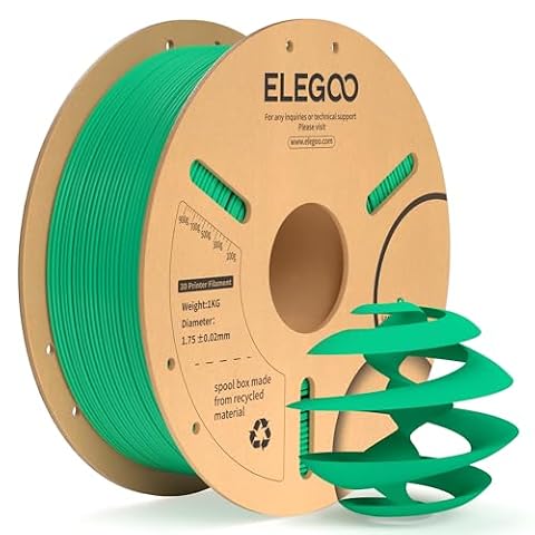 ELEGOO PLA+ Filament 1.75mm Sea Green 1KG, PLA Plus Tougher and Stronger 3D Printer Filament, Dimensional Accuracy +/- 0.02mm, 1kg Cardboard Spool(2.2lbs) Fits for Most FDM 3D Printers
