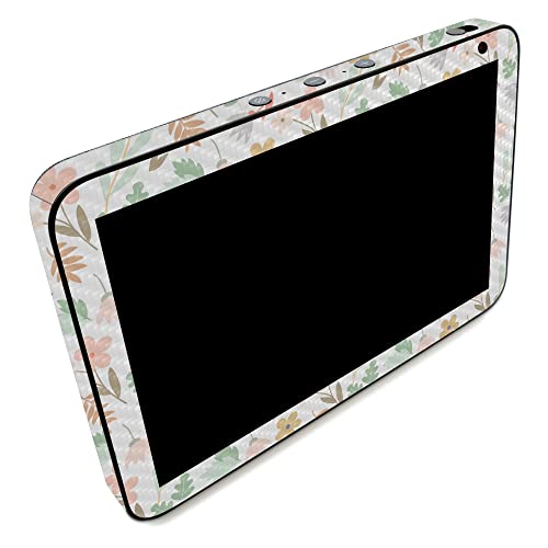 Image of MightySkins Carbon Fiber Skin Compatible with Amazon Echo Show 8 (Gen 2) - Neutral Flowers | Protective, Durable Textured Carbon Fiber Finish | Easy to Apply