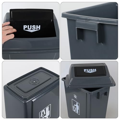 Canecas de basura plásticas gris 5 galones 4 unidades miniatura 3