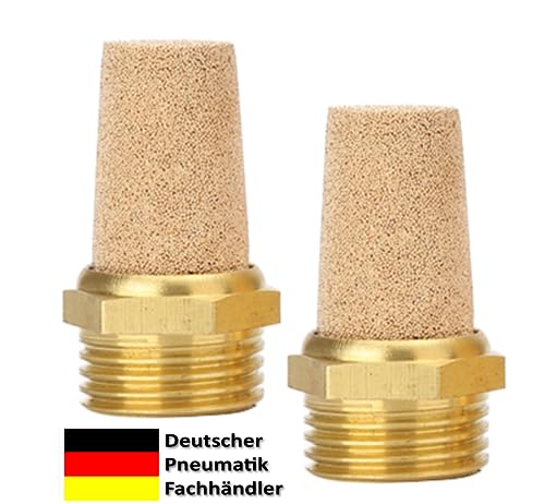 Pneumatik Schalldämpfer aus Sinterbronze 1/2\ 2er, 5er oder 10er Set Industriequalität (2, 1/2\)