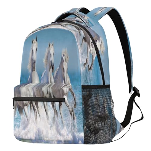 Sac à dos pour enfants filles garçons TropicalLife Ocean Run Horse de 21L