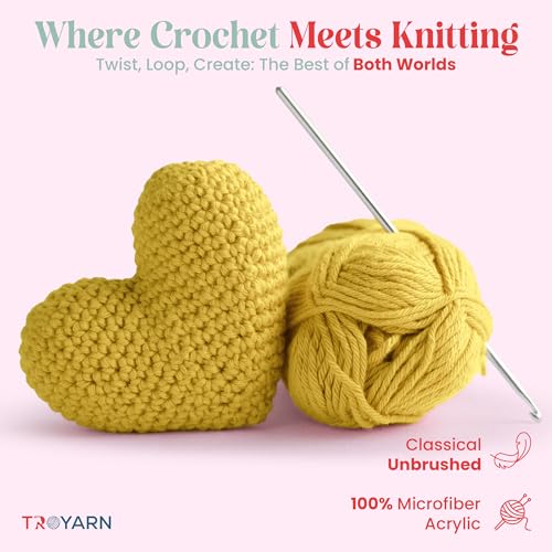 Image of TROYARN Summer (2- Skeins Pack) Silk Effect Hand Knitting Yarn Crochet Art Lace Craft 100% Microfiber Acrylic 2x100 gr (2x383 yds) (105110 - Daisy)