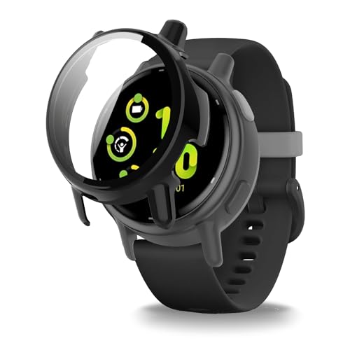 For ガーミン Garmin vivoactive 5 スマートウォッチ ケース+フィルム 一体型 KONXISA Garmin vivoactive 5 対応 スマートウォッチ PC ケース+強化ガラスフ 一体型 保護 カバー フィルム 軽量 薄型 装