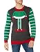 Ugly Christmas Sweater Men's Elf Head Chenille Sweater