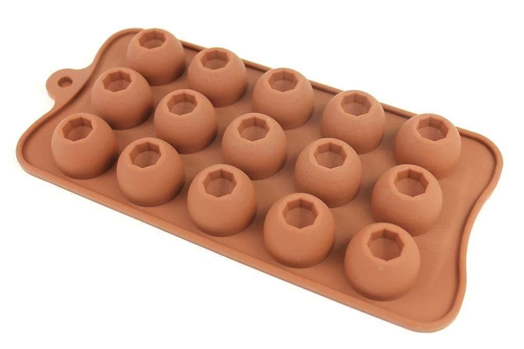 Ball & Octagon Hole Silicone Mould Baking Chocolate Ice Cubes Wax Melts - 1 Pack