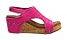 Corkys Footwear Comfortable Womens 2.5 Inch Wedge Sandal Fuchsia Knit Size 09 Adjustable Hook and Loop Straps