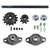 pinkhatcat Jackshaft Sprockets with UCFL203 Pillow Block Bearings Go Kart Minibike Complete Jackshaft Kit 5/8