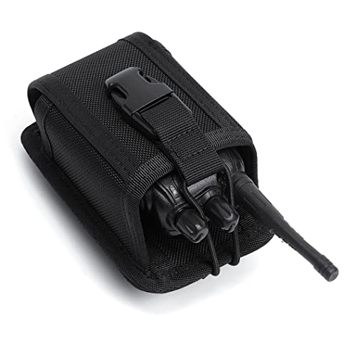 Image of TACNEX Universal Tactical Radio Holster, Elastic Walkie Talkie Stand, Two Way Nylon Pouch with MOLLE Belt Clip for Police, Lion, Security, Firefighter, Rescue