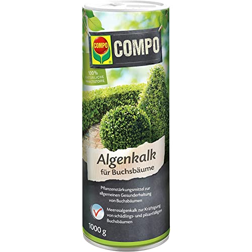 Compo Algenkalk für Buchsbäume, Pflanzenstärkungsmittel zur allgemeinen Gesunderhaltung von Buchsbäumen, 1000 g