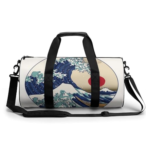 Sac de sport gym vagues du coucher de soleil sac de voyage week-end de 45cm