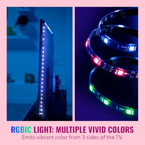 WiZ HDMI Sync Box with TV Backlight – Syncs Light to Your Movies, Games and Music - HDMI 2.0 – Supports 4K at 60Hz - RGBIC LED Strip for 55"-65" TVs - App/Voice Control, Works with Google and Alexa - Image 5