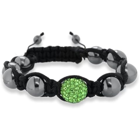 Black Cord Haematite Bracelet with Crystals Cover