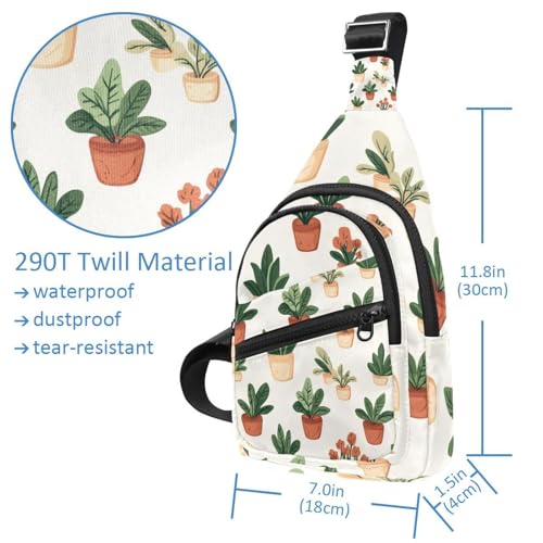 Mochila cruzada con plantas riñonera ajustable ajustable unisex multicolor 4