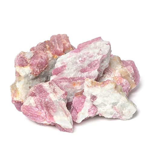 Justinstones 1/2LB Large Raw Pink Tourmaline Natural Crystal Healing Stones Rock Collection