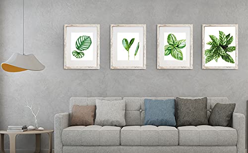 Seseat 11X14 Frames Pack Of 4,Display Pictures 8X10 With Mat Or 11X14 Without Mat,Wall Mounting, Distressed White #TOP4