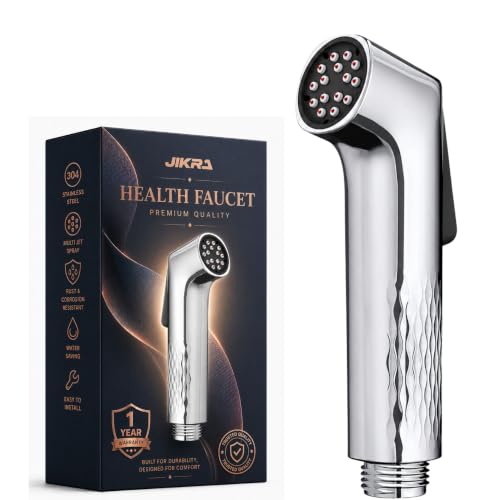 Image of Flux Self-Cleaning Health Faucet for Toilet | Anti-Clog Jet Spray with Red Cleaning Pins | ABS Chrome Finish Bidet Sprayer | Extra Long Body, Anti-Clog nozzles | Gun Only