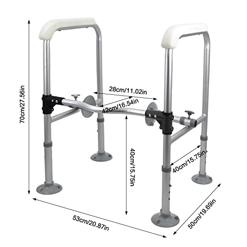 Okstenck Toilet Safety Rails, Bathroom Safety Assist Frame With Support Grab Bar Handles & Railings For Elderly, Pregnant, Senior, Handicap, Disabled, Adjustable Height Width #TOP4