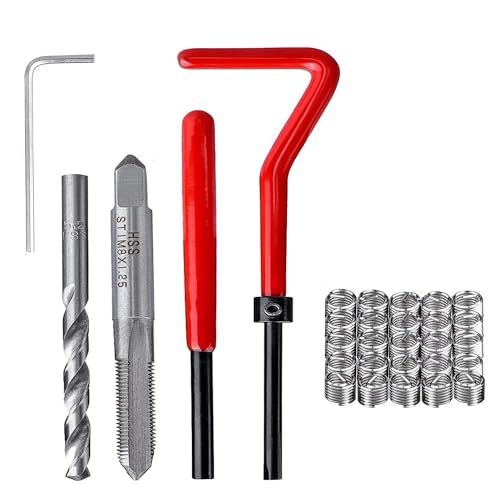 ネジ穴補修キット ネジ山修復リペアキット 自動車修理 スレッドスリーブ リコイルヘリサートキット M6 修復 キットスレッド修理キット ハードウェアの付属品 雌ねじ再生補強 手軽に簡単 30個セットのサムネイル