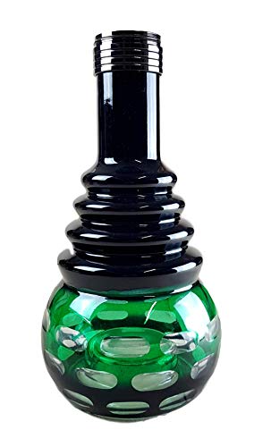 Ersatzglas für Shisha | Bowl Schraub-Gewinde | Farbe - Grün | Ersatzbowl für Wasserpfeife | Höhe - 30cm | Shisha Vase…
