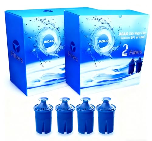Elite Water Filter Lasting 6 Months-Efficient Long-Life Elite Filter, Replacement for Brita Pitcher Water Filter and Dispensers, Etc.,BPA FREE (4 Count(Blue))