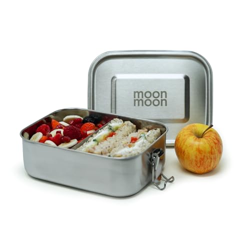Image of Moonmoon Stainless Steel Lunch Box (0.8L) | Metal Bento Lunch Box for Adults & Kids - BPA free