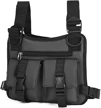 Chest Pack Bag for Men Waterproof Running Ridding Lightweight Vest Packs Utility Pack Knapsack for Outdoors Grey