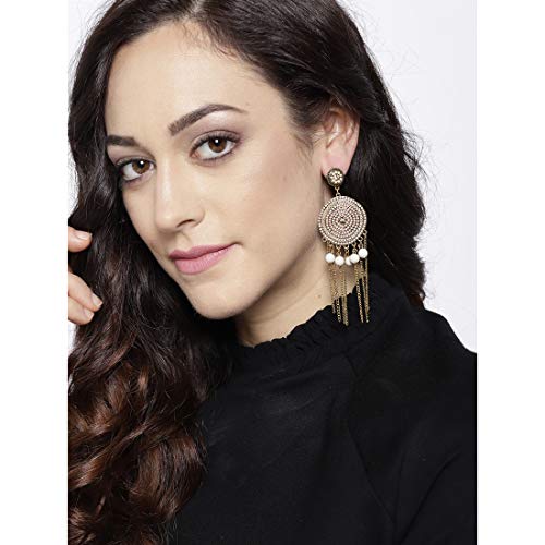 Emerald Plated Chain Drop Earrings