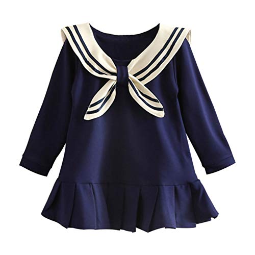 Mud Kingdom Little Girls Matrosenkleid mit langen Ärmeln Gr. 98, navy