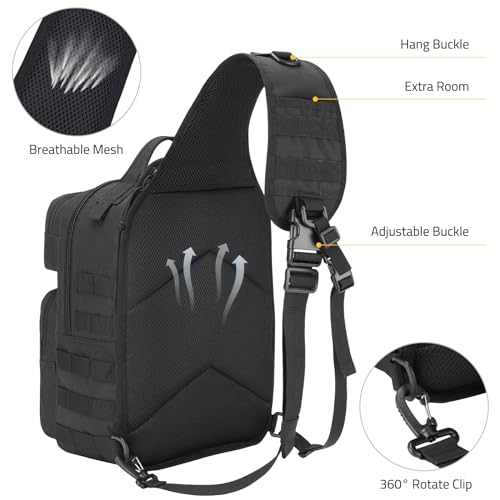 CVLIFE Tactical Sling Bag with Bottle Holder