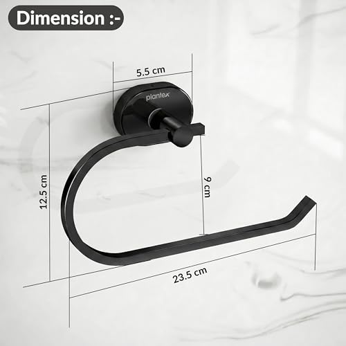 Image of Plantex J4 Stainless Steel Towel Hanger for Wash Basin /Hand Towel Hanger /Napkin Holder for Wash Basin /Bathroom Accessories (PVD Black Finish) Onix
