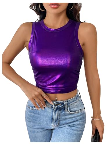 Débardeur à paillettes sans frottement avec doublure douce pour femme