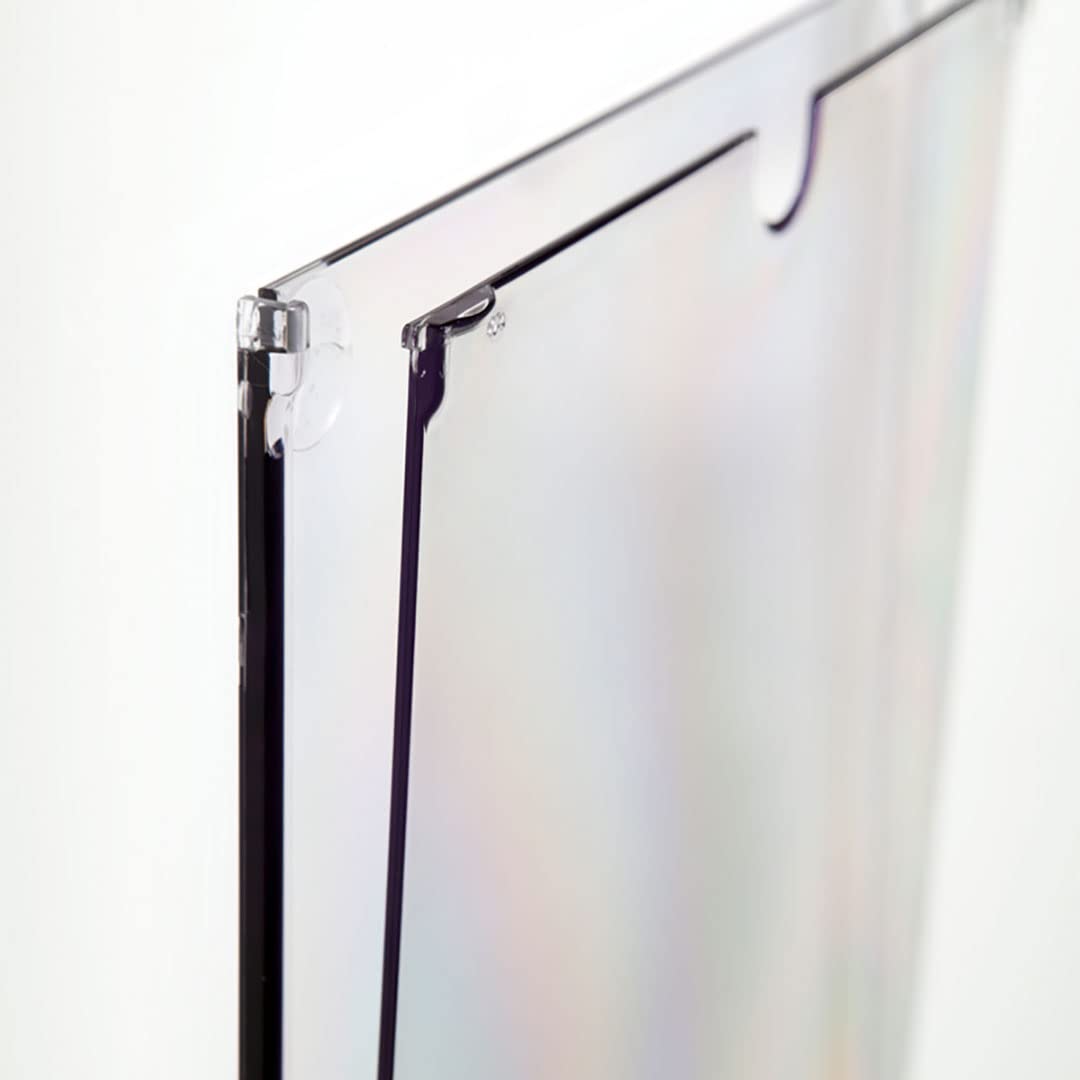 Danieli Store - Kit de 3 Soporte Policarbonato A4 Resistente para Pared. Expositor de Pared Transparentes con Adhesivo para Superficies Duras. Porta Carteles con Apertura de 180°. Antirrayas