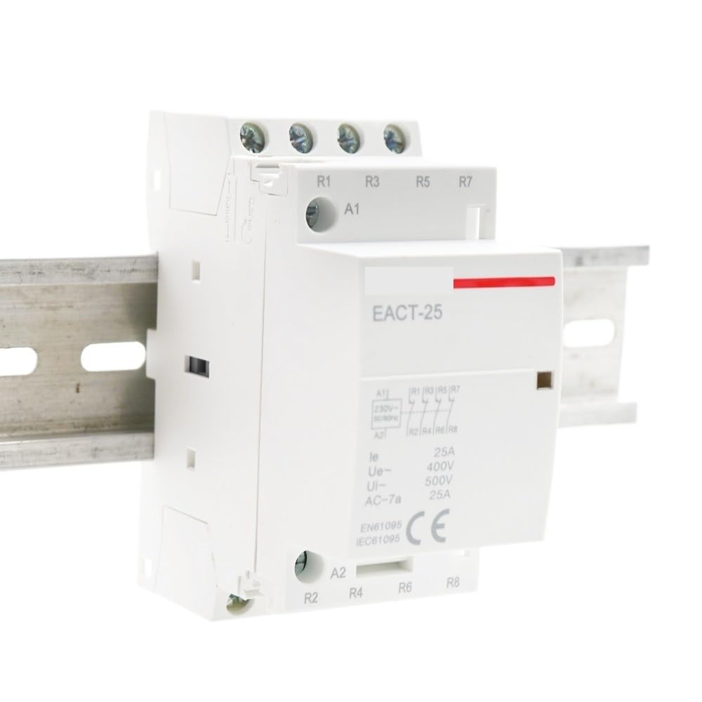 Stycznik modułowy 4-biegunowy 16-25 A AC 220 V 230 V 50/60 Hz do szyny DIN, 4 NC, 4 NC, 2 NC, 2 NC, do inteligentnego domu, hotelu (25A, 4NO,220V)