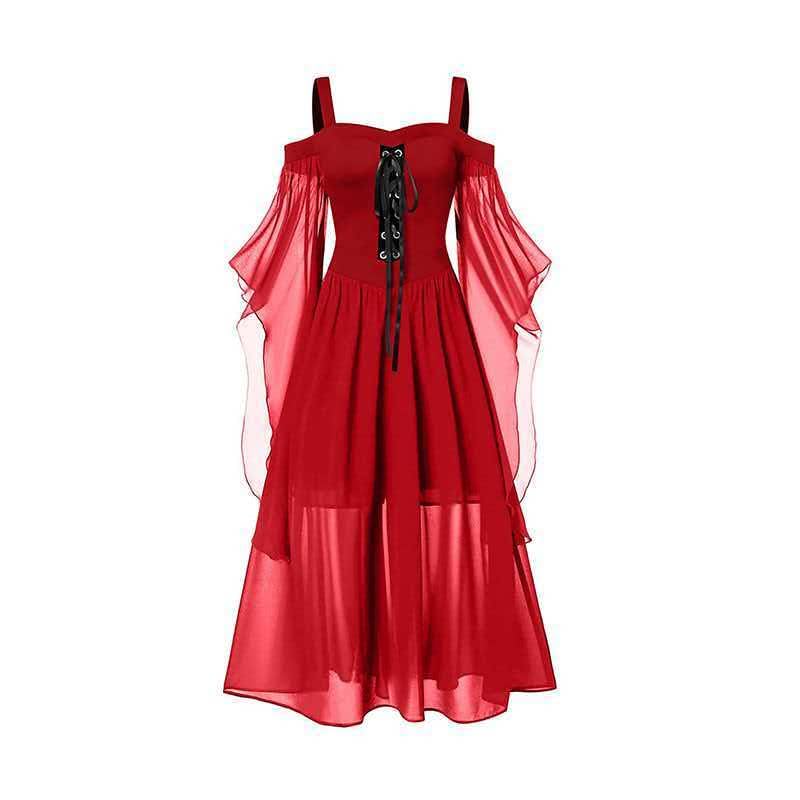 Halloween Costumes Women Adult Dresses Gothic Skeleton Party Vintage Dress — image 1