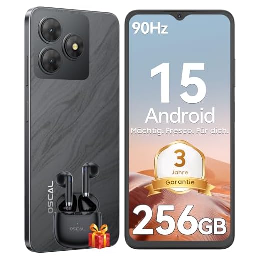 OSCAL Flat 2 Handy Ohne Vertrag, Android 15, 12GB+128GB/2TB TF Handy Günstig, 6.56'' HD+ 90Hz Smartphone Ohne Vertrag, 13MP+8MP, 5000mAh, Dual SIM/OTG/GPS/Fingerabdruck/Gemini AI/2 Jahre Garantie
