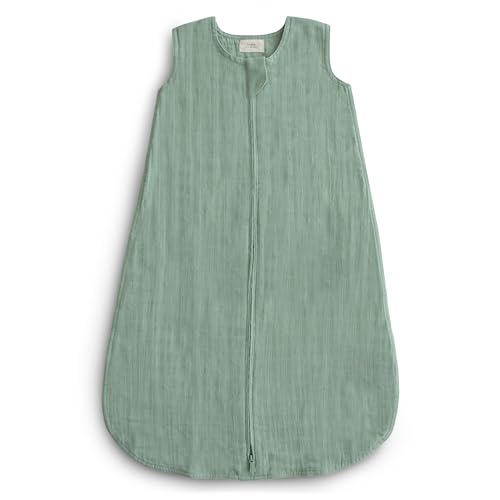 Image of mushie Baby Wearable Blanket | 100% Organic Cotton Muslin | Sleeping Bag For Infants (Roman Green)