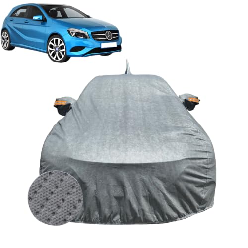 Image of Car Cover for Mercedes-Benz A 180 (2013-2020) | 100% Waterproof Cover with Reflective Mirror Pockets | Dustproof, Scratchproof, Heatproof A 180 Car Cover |Soft Cotton Lining| Grey