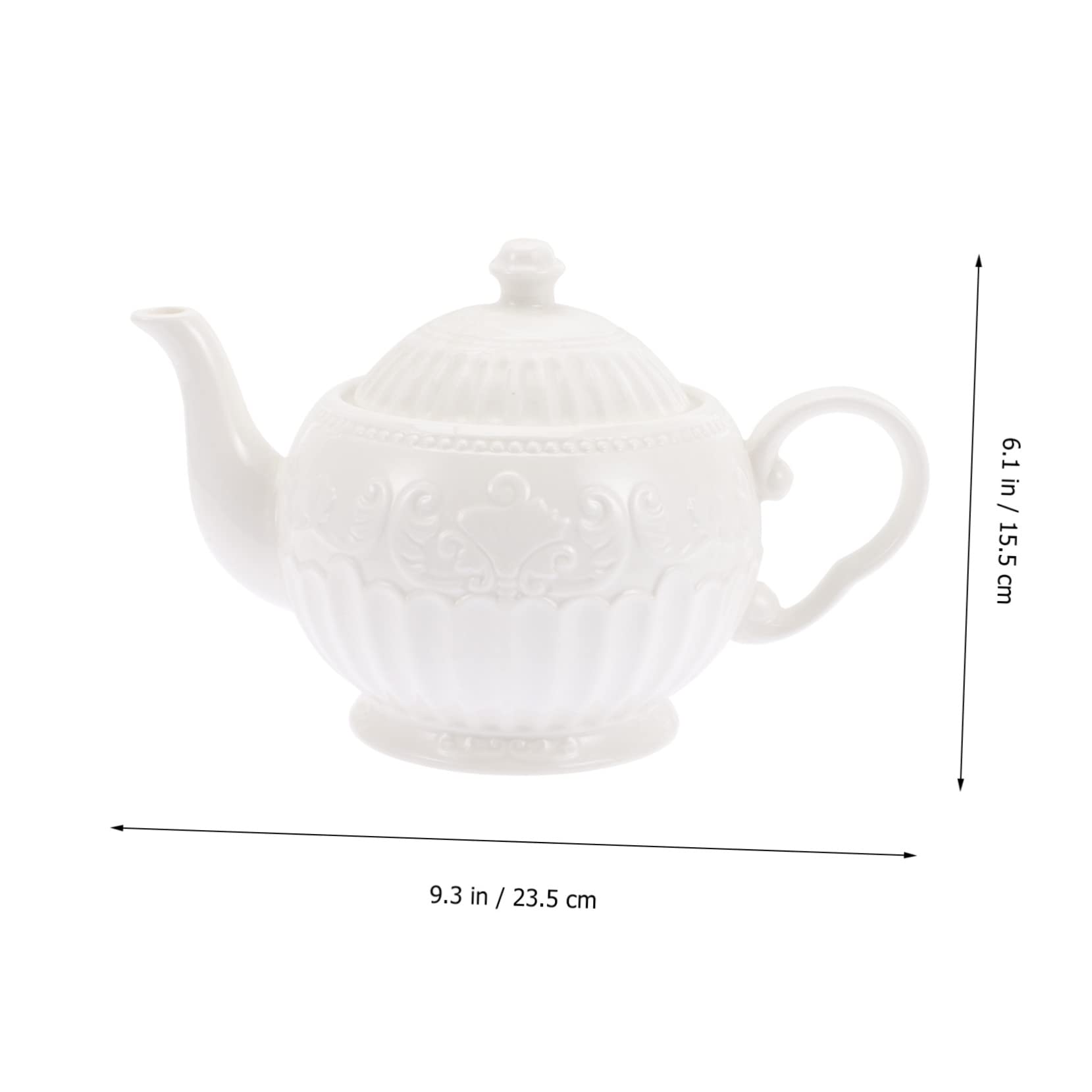 Tetera de Cerámica en Relieve 900cc, Jarra Elegante para Té Amigos en Casa, Adorno Delicado de Sobremesa