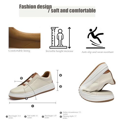 Men's Flat Oxford Sneakers Genuine Leather Low Top Business Dress Shoes with Non-Slip Design for Daily Commute, Hiking and Walking4