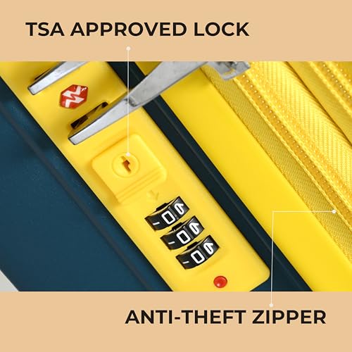 Image of CAGE 8 Wheels Trolley Bag Hard Case Polypropylene 360 Degree Wheeling System Luggage, Trolley Bags for Travel, Suitcase for Travel (Lime Sapphire, Check-in | 66 cm | Medium)